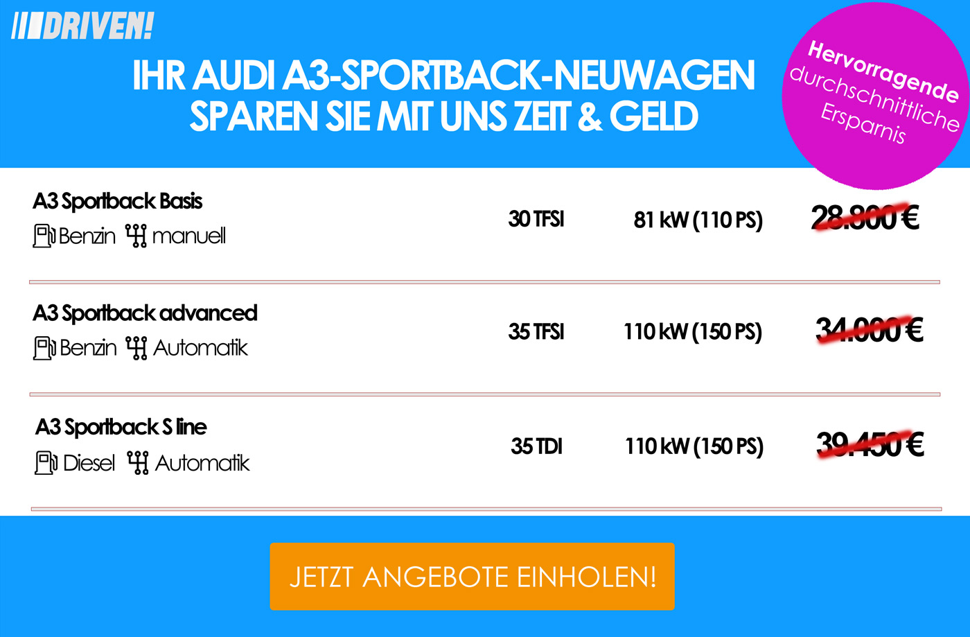 Werbung Audi A3 Sportback